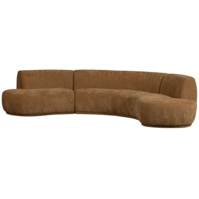 Ecksofa Batavier aus Webstoff, Braun 336x180x75 cm