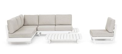 Ecksofa Infinity mit Kissen, Weiß 253x259x80 cm