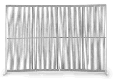 Paravent Paxson aus Aluminium 180 cm, Grau 180x30x120 cm