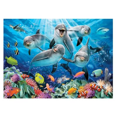 Wooden City Houten puzzel Happy Dolphins 1010 stukjes voor kinderen en volwassenen