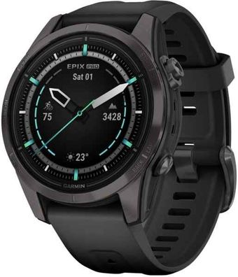 Garmin Epix™ Pro Gen 2 Sapphire 42mm Schwarz/Carbongrau Titan + Silikon-Armband