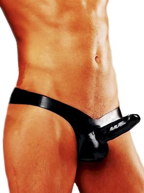 Fetisso String with Condom Underwear Black