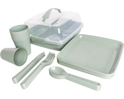 Michelino 32-tlg. Picknick-Set Alythia Picknickset Besteck Geschirr 28355 grün