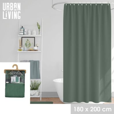 Urban Living Duschvorhang "DARK LEAF" Dusch-Vorhang 153306 grün