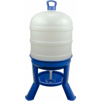 Geflügel Tränke mit Ständer 40 L blau mit Siphon