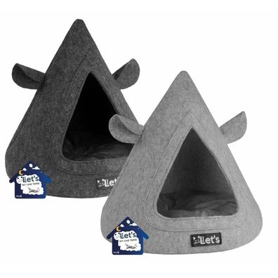 Let's sleep Pet Cave TeePee Grijs