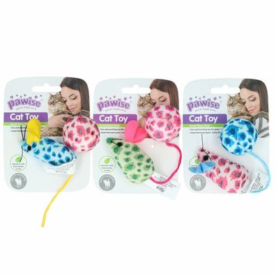 Pawise Cat Toy - Mice &amp; Ball