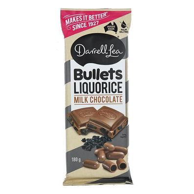 Darrell Lea Bullets Liquorice Chocolate 180 g