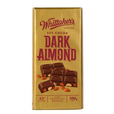 Whittaker's Dark Almond Fairtrade Chocolate 200 g