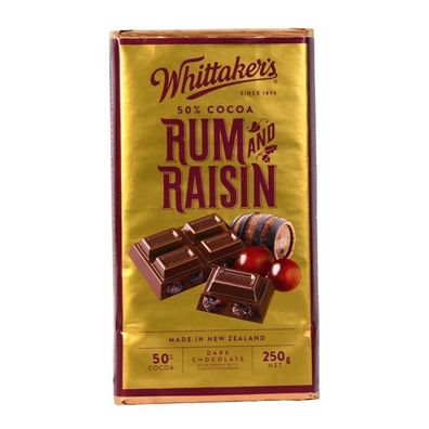 Whittaker's Rum & Raisin Fairtrade Dark Chocolate 250 g