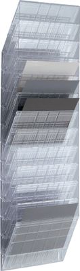 Prospekthalter H1040xB348xT95mm Anz. Fächer 12 A4 quer Polystyrol transp. Durable