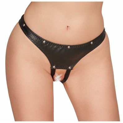 Leder String ouvert L