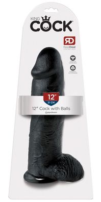 King Cock 12 inch Balls Black