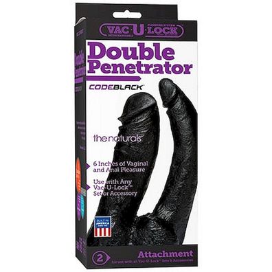 Vac-U-Lock - CodeBlack - 6 Inch Double Penetrator - The Naturals