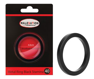 Malesation Metal Ring Black Stamina 40