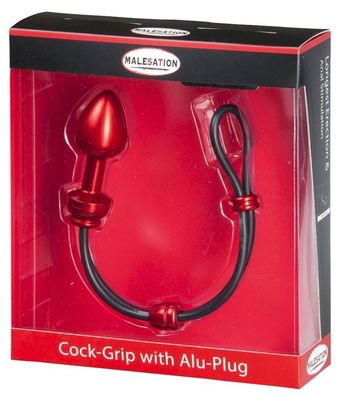 Malesation Cock-Grip mit Alu-Plug klein, rot