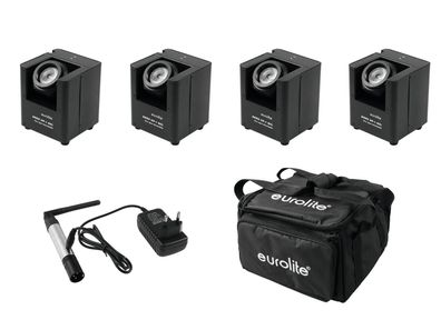 Eurolite Set 4x AKKU UP-1 + SB-4 Soft-Bag + QuickDMX Funksender