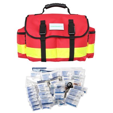 Sanismart Erste-Hilfe-Tasche Office Rot Nylon mit DIN Füllung 13169:2021-11