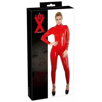 Latex Catsuit rot XS