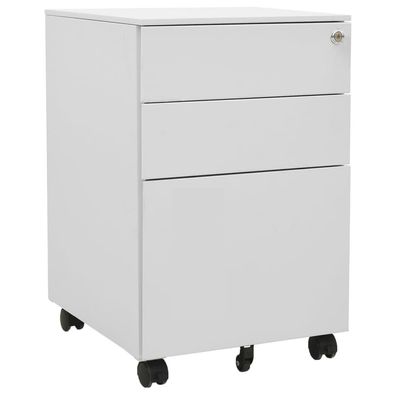 vidaXL Aktenschrank mit Rollen Hellgrau 39x45x60 cm Stahl