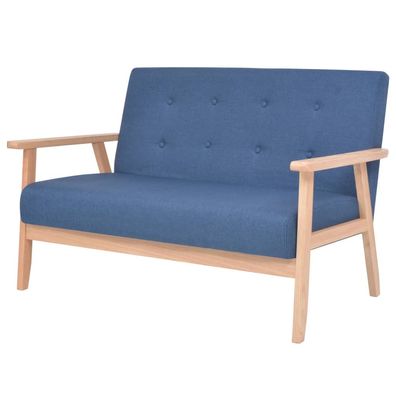 vidaXL 2-Sitzer-Sofa Stoff Blau