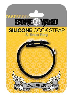 Bone Yard Silicone Cock Strap Black