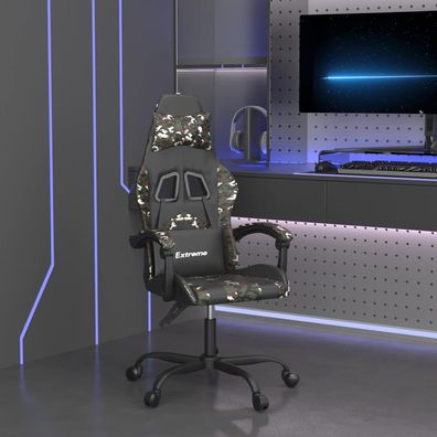 vidaXL Gaming-Stuhl Schwarz und Tarnfarben Kunstleder