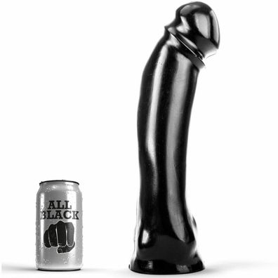 All Black Gebogen Analdildo/Analplug - 33 cm Länge - Schwarz