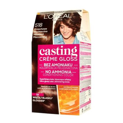 L'Oréal Professionnel Casting Creme Gloss Cremefarbe Nr. 518 Walnuss Mochaccino 1op