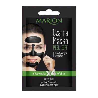 Marion Detox Active Charcoal schwarze Peel-off-Maske 6g