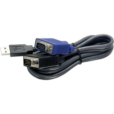 Trendnet 1.8m Usb/Vga Keyboard Video Mouse Kvm Cable 1.8m Black