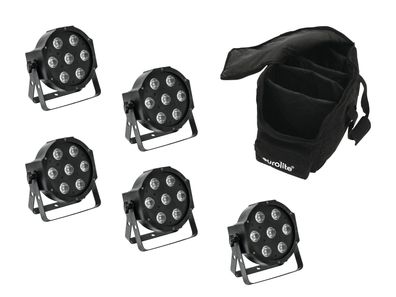 Eurolite Set 5x LED SLS-7 HCL Spot + Soft-Bag