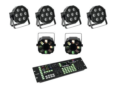 Eurolite Set 4x LED SLS-7 HCL Floor + 2xLED FE-700 + DMX LED Color Chief