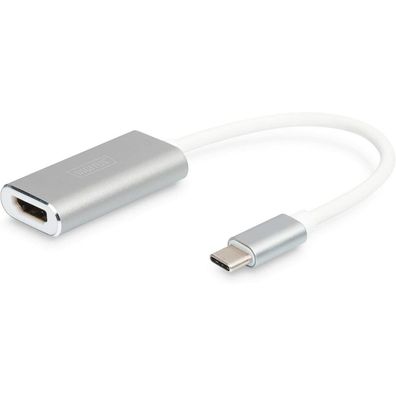 USB Adapter, USB-C Stecker > HDMI 4K Buchse (weiß/silber, 20cm)