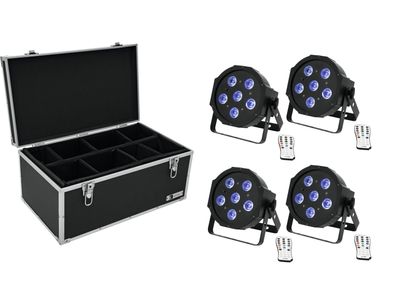 Eurolite Set 4x LED SLS-603 TCL UV Floor + Case TDV-1