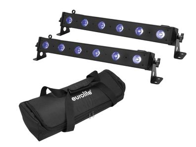 Eurolite Set 2x LED BAR-6 QCL RGB+UV Leiste + Soft-Bag