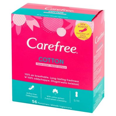 Carefree Cotton Fresh Scent Damenbinden - frischer Duft 1p.-56 Stück