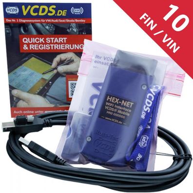 10 VIN - VCDS HEX-NET WiFi Diagnosegerät System Adapter VAG VW Audi Seat Skoda