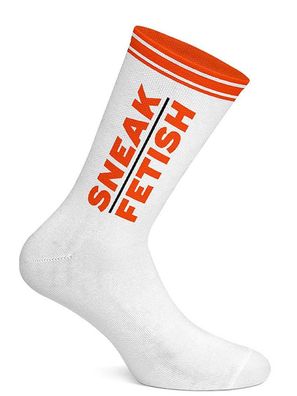 Sneak Freaxx Sneak Fetish Socks White Neon Orange One Size