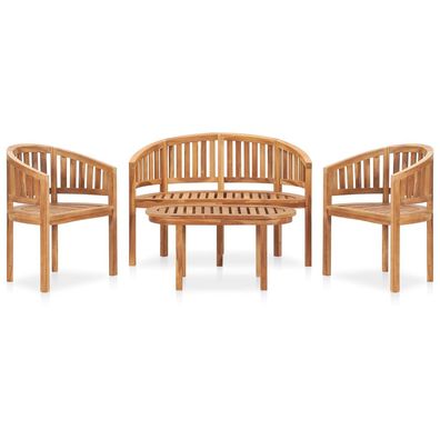 vidaXL 4-tlg. Garten-Lounge-Set Massivholz Teak