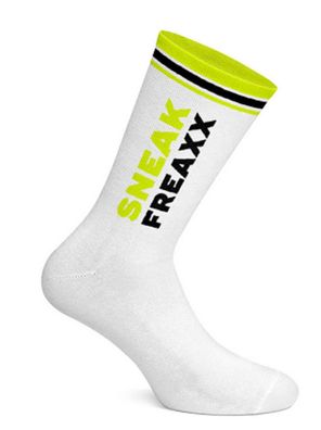 Sneak Freaxx Black Yellow Neon Socks White One Size