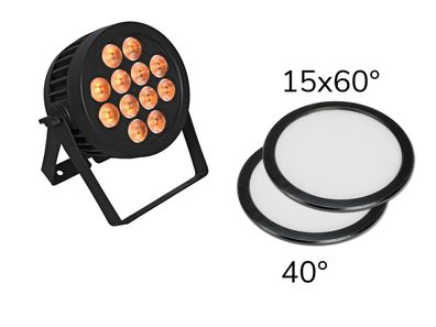 Eurolite Set LED IP PAR 12x9W SCL Spot + 2x Diffusorscheibe 15x60° + 40°