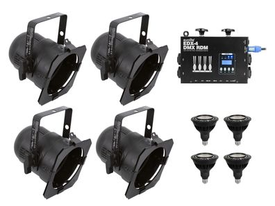 Eurolite Set 4x PAR-38 Spot sw dim2warm + EDX-4 DMX RDM LED-Dimmerpack