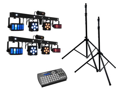 Eurolite Set 2x LED KLS Laser Bar PRO + Easy Show + 2x M-4 Boxenhochständer