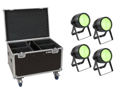 Eurolite Set 4x LED Theatre COB 200 RGB+WW + Case mit Rollen