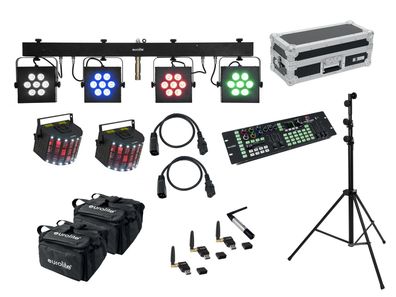 Eurolite Set LED KLS-3002 + Laser Derby Mobile Bundle