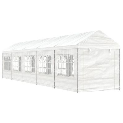 vidaXL Pavillon mit Dach Weiß 11,15x2,28x2,69 m Polyethylen