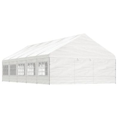 vidaXL Pavillon mit Dach Weiß 11,15x5,88x3,75 m Polyethylen