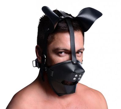 Puppy Play Maske Mit Ballknebel - Schwarz