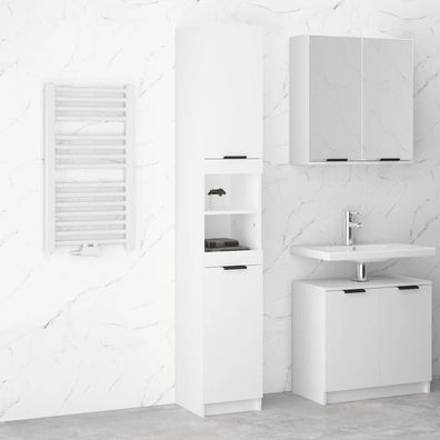 vidaXL Badschrank Weiß 32x34x188,5 cm Holzwerkstoff